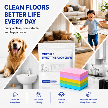 3-in-1 Floor Cleaning Tablets — Antibacterial · Deodorizing · Protecting
